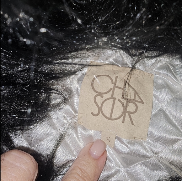 CHASER Faux Fur Moto Jacket Women’s Small – Beige Black Colorblock Shaggy Zip Co - Picture 8 of 13